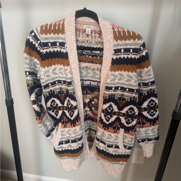 L.L. Bean Multicolor Patterned Cardigan - Picture 3 of 6